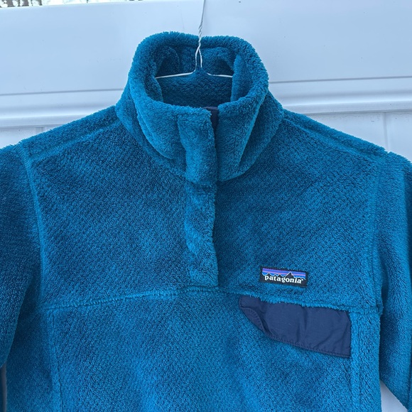 Patagonia Women’s Deep Teal Fleece Snap Pullover Snap T - Small - Picture 6 of 12